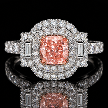 Load image into Gallery viewer, SPECIAL!  Pink lab grown diamond ring in 14k white &amp; rose gold