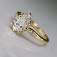 Load image into Gallery viewer, MANOR ROYAL: The Athena - 1.81ct D/VS1 Pear shaped lab grown diamond solitaire ring in 14k yellow gold