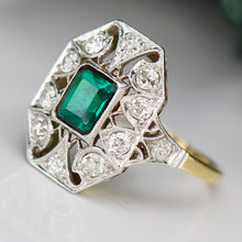 Load image into Gallery viewer, Estate vintage Edwardian plaque ring in 18k yellow gold