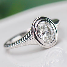 Load image into Gallery viewer, SPECIAL!  Oval shaped lab grown diamond ring in 14k white gold