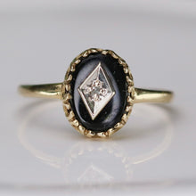 Load image into Gallery viewer, SPECIAL!  Classic vintage onyx and diamond ring in yellow gold