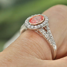 Load image into Gallery viewer, SPECIAL!  Oval shaped pink lab grown diamond ring in 14k white &amp; rose gold