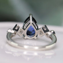 Load image into Gallery viewer, SPECIAL!  Sterling silver lab grown sapphire and CZ ring