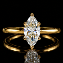 Load image into Gallery viewer, SPECIAL: Lab grown 1ctw diamond marquise ring in 14k yellow gold
