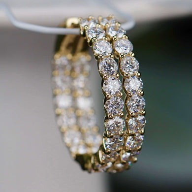 SPECIAL PRICE!  Lab Grown 5.67ctw diamond hoops in 14k yellow gold