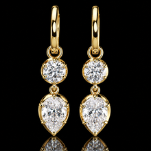 Load image into Gallery viewer, SPECIAL! Lab Grown 3.04ctw E-F/VS Diamond huggie drops in 14k yellow gold