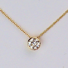 Load image into Gallery viewer, 50% OFF!  .75ct round brilliant cut lab grown diamond necklace in 14k yellow gold