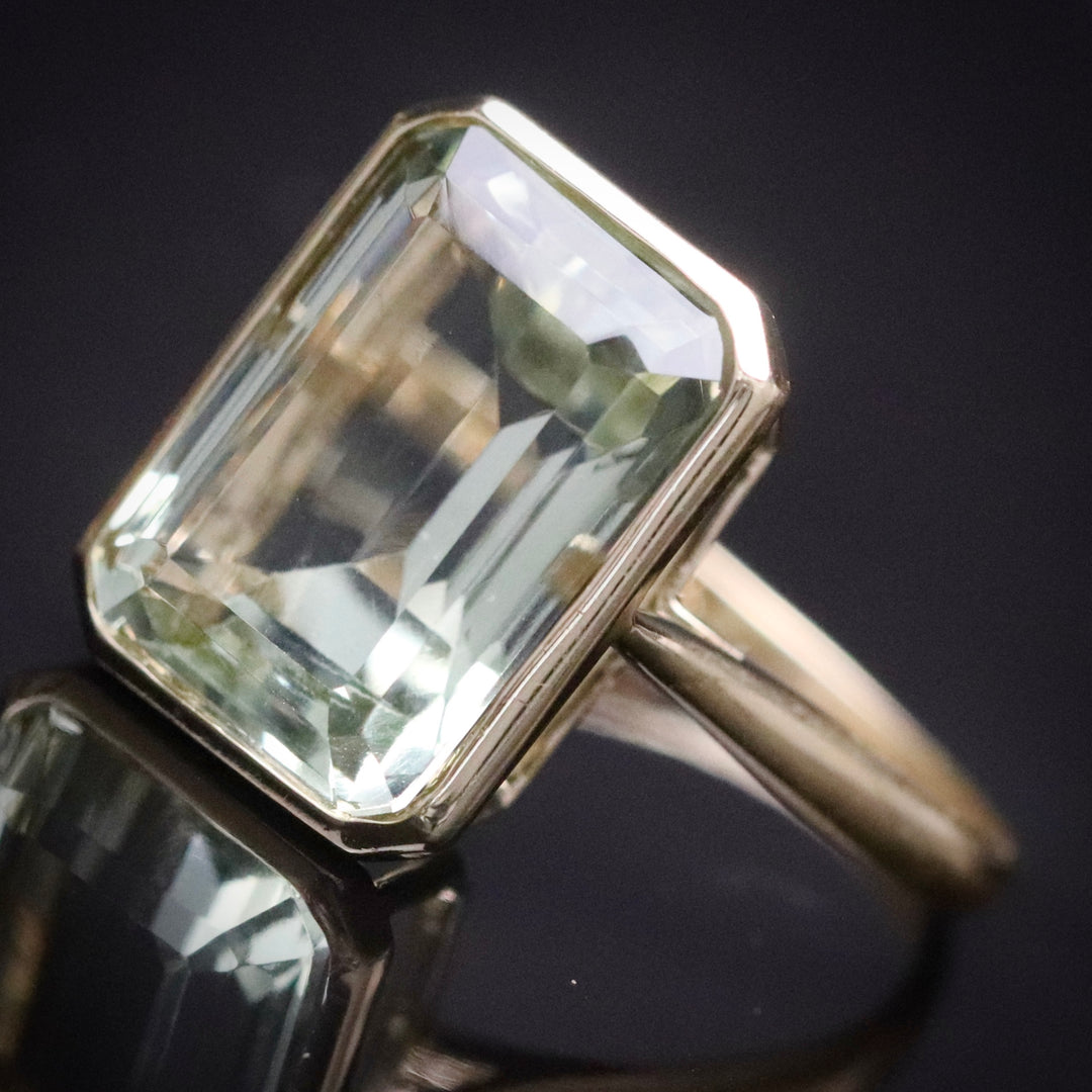 Prasiolite ring in 14k yellow gold from Manor Jewels