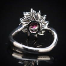 Load image into Gallery viewer, Estate ruby and diamond cluster ring in platinum from Manor Jewels
