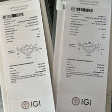 Load image into Gallery viewer, PAYMENT 1 OF 6: Lab grown 4.50ctw certed Diamond studs in 14k white gold
