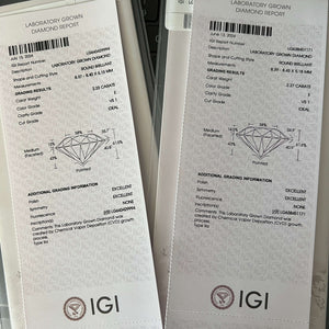 PAYMENT 1 OF 6: Lab grown 4.50ctw certed Diamond studs in 14k white gold