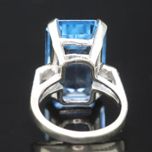 Load image into Gallery viewer, Vintage ring with synthetic blue spinel in white gold from Manor Jewels.