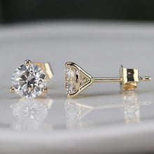 Load image into Gallery viewer, Lab grown 1.14ctw F-G/SI Diamond studs in 14k yellow gold