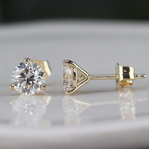 Lab grown 1.14ctw F-G/SI Diamond studs in 14k yellow gold