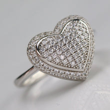 Load image into Gallery viewer, Sterling Silver studded CZ heart ring