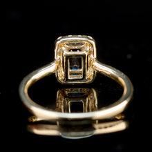 Load image into Gallery viewer, Sapphire and diamond halo ring in 14k yellow gold *onyx deal*