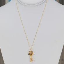 Load image into Gallery viewer, Heavy diamond key necklace in 18k yellow gold