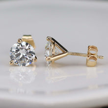 Load image into Gallery viewer, Lab grown 2.09ctw  Diamond studs in 14k yellow gold