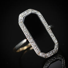 Load image into Gallery viewer, Edwardian antique elegant onyx and diamond vintage ring in yellow gold from Manor Jewels