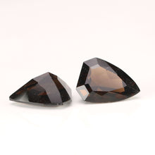 Load image into Gallery viewer, 17.88ctw pair of shield cut smokey quartz