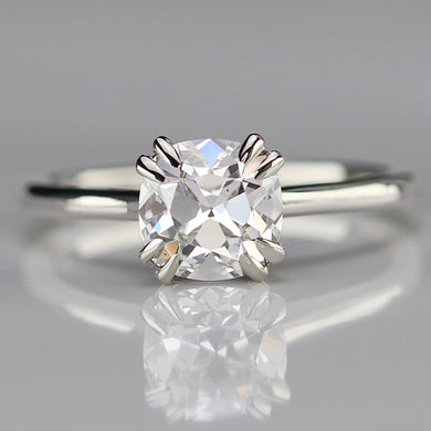 The Sophia - Antique cushion cut 1.54ct lab grown diamond ring in 14k white gold