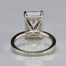 Load image into Gallery viewer, 6.03ct emerald cut lab grown solitaire diamond ring in 14k white gold