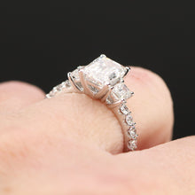 Load image into Gallery viewer, 50% OFF!  3ctw emerald cut lab grown diamond ring in 14k white gold
