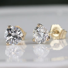 Load image into Gallery viewer, Lab grown 1.17ctw F-G/SI Diamond studs in 14k yellow gold