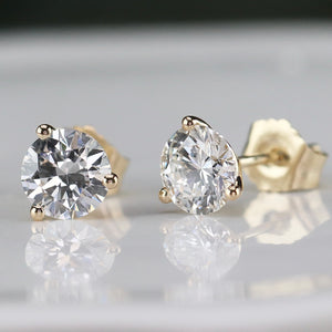 Lab grown 1.17ctw F-G/SI Diamond studs in 14k yellow gold
