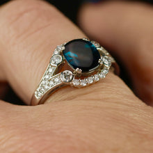 Load image into Gallery viewer, RESERVED FOR DI: PAYMENT 5 OF 5: SALE!!  Estate indicolite and diamond ring in platinum