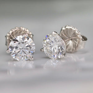 MANOR ROYAL: Lab grown 4.50ctw certed E/VS1 Ideal cut Diamond studs in 14k white gold