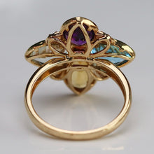 Load image into Gallery viewer, Multi gemstone and diamond ring by Effy in 14k yellow gold