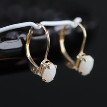 Load image into Gallery viewer, Opal leverback earrings in yellow gold