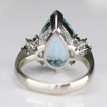 Load image into Gallery viewer, RESERVED: PAYMENT 1 OF 3: SPECIAL: Estate heirloom quality Aquamarine and diamond ring in platinum
