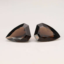 Load image into Gallery viewer, 17.88ctw pair of shield cut smokey quartz