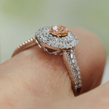 Load image into Gallery viewer, Vera Wang Designer Morganite and diamond ring in 14k white and rose gold