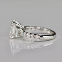 Load image into Gallery viewer, 50% OFF!  3ctw emerald cut lab grown diamond ring in 14k white gold