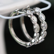 Load image into Gallery viewer, SPECIAL!  Lab Grown 1.50ctw diamond hoops in 14k white gold