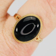 Load image into Gallery viewer, Classic onyx ring in 14k yellow gold