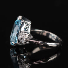 Load image into Gallery viewer, RESERVED: PAYMENT 1 OF 3: SPECIAL: Estate heirloom quality Aquamarine and diamond ring in platinum