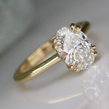 Load image into Gallery viewer, RESERVED: MANOR ROYAL:  The Ophelia - 1.93ct lab grown oval diamond ring in 14k yellow gold D/VVS2