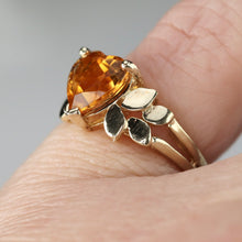 Load image into Gallery viewer, Citrine heart ring in 14k yellow gold