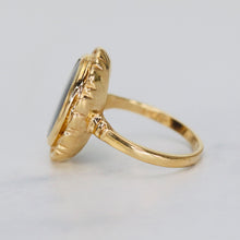 Load image into Gallery viewer, Classic onyx ring in a framed setting of yellow gold
