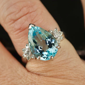 RESERVED: PAYMENT 1 OF 3: SPECIAL: Estate heirloom quality Aquamarine and diamond ring in platinum