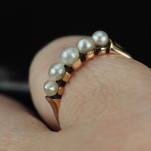 Load image into Gallery viewer, Vintage Pearl band ring in 14k yellow gold