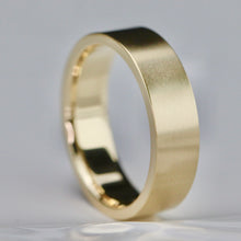 Load image into Gallery viewer, CUSTOM ORDER: Silk finish wedding band with 10k yellow gold