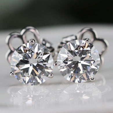 CUSTOM ORDER BALANCE: 6.38ctw lab grown diamond studs in 14k white gold