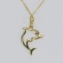 Load image into Gallery viewer, SPECIAL!!  Diamond dolphin necklace in 14k yellow gold