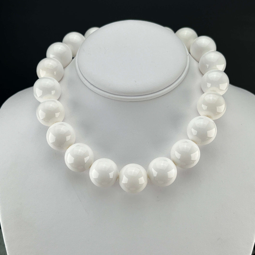 80% OFF!!  Large white glass bead hank - onyx sale