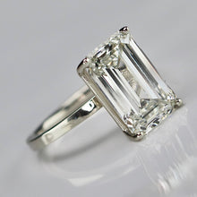Load image into Gallery viewer, 6.03ct emerald cut lab grown solitaire diamond ring in 14k white gold